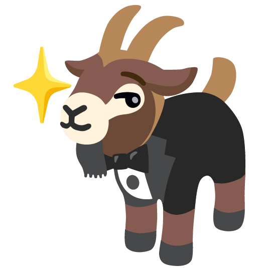 Goat with a penguin shirt on